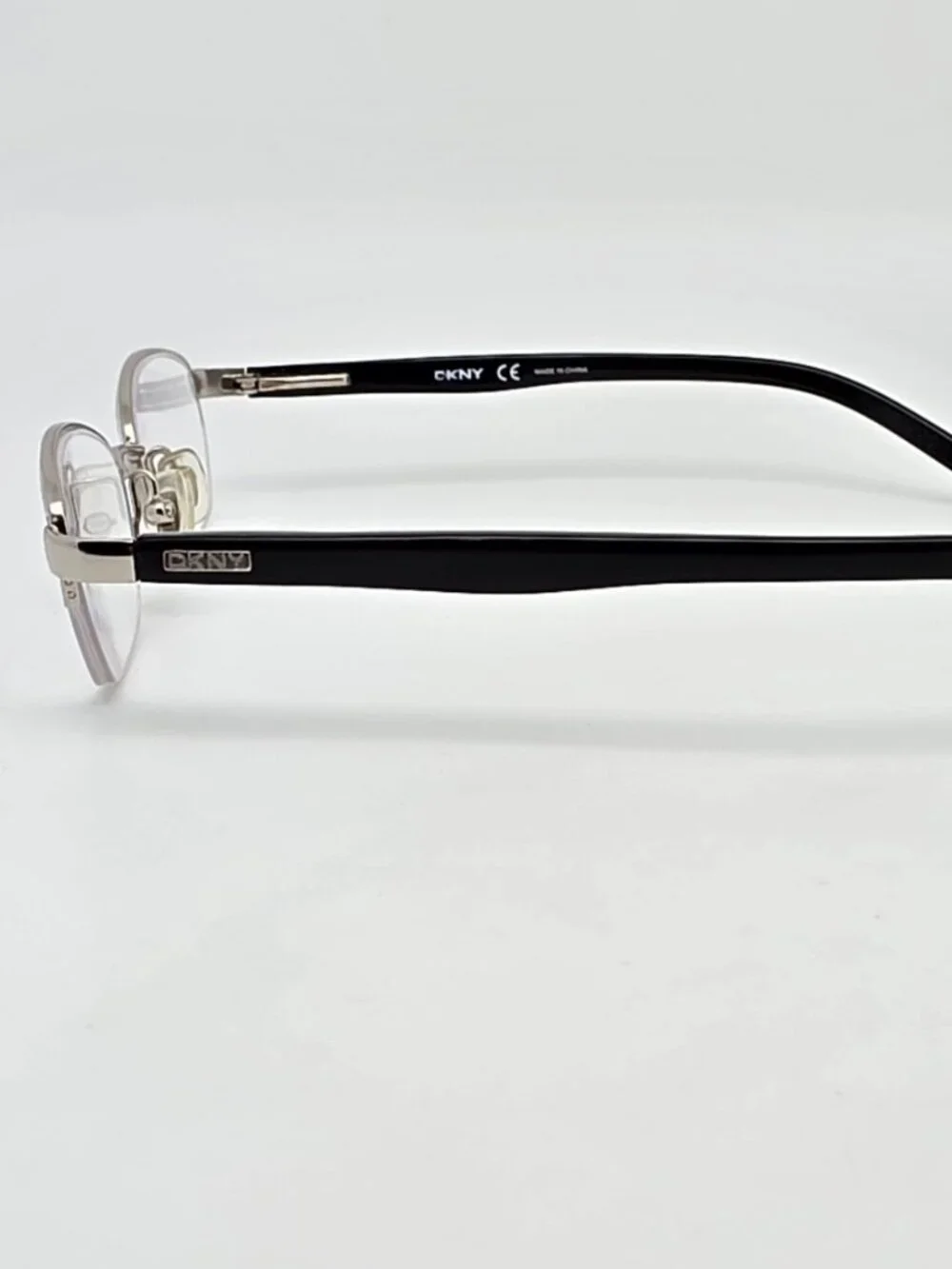 DKNY DY5514 1002 Silver Black Semi Rimless Eyeglasses Frame w/ Case 49-19-130
